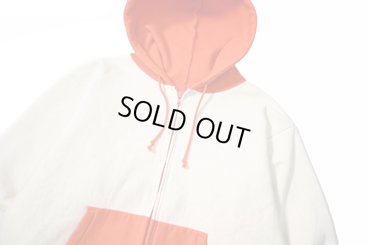 画像2: Deadstock Camber Zip Sweat Hoodie Natural/Orange (2)
