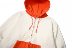 画像2: Deadstock Camber Zip Sweat Hoodie Natural/Orange (2)