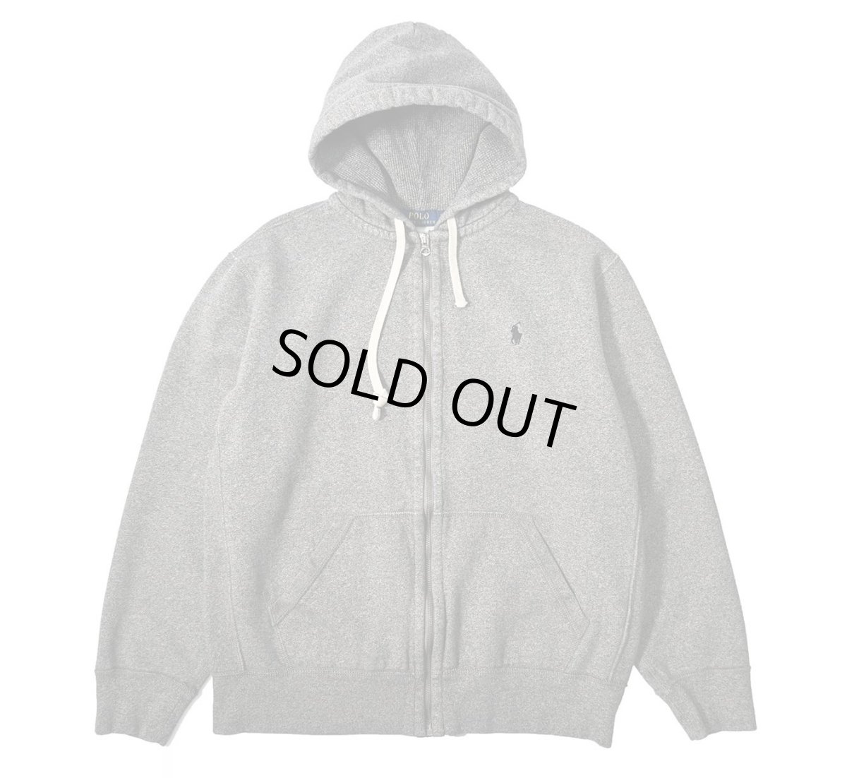 画像1: Used Polo Ralph Lauren Zip Sweat Hoodie Grey ラルフローレン (1)