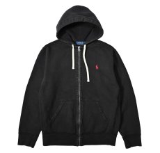 画像1: Used Polo Ralph Lauren Zip Sweat Hoodie Black ラルフローレン (1)