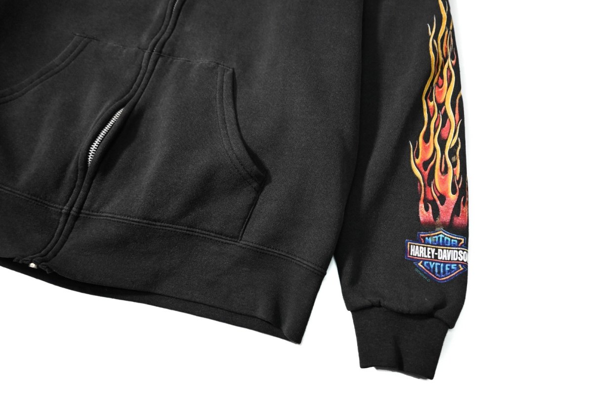 画像4: Used Harley-Davidson Zip Sweat Hoodie made in USA (4)