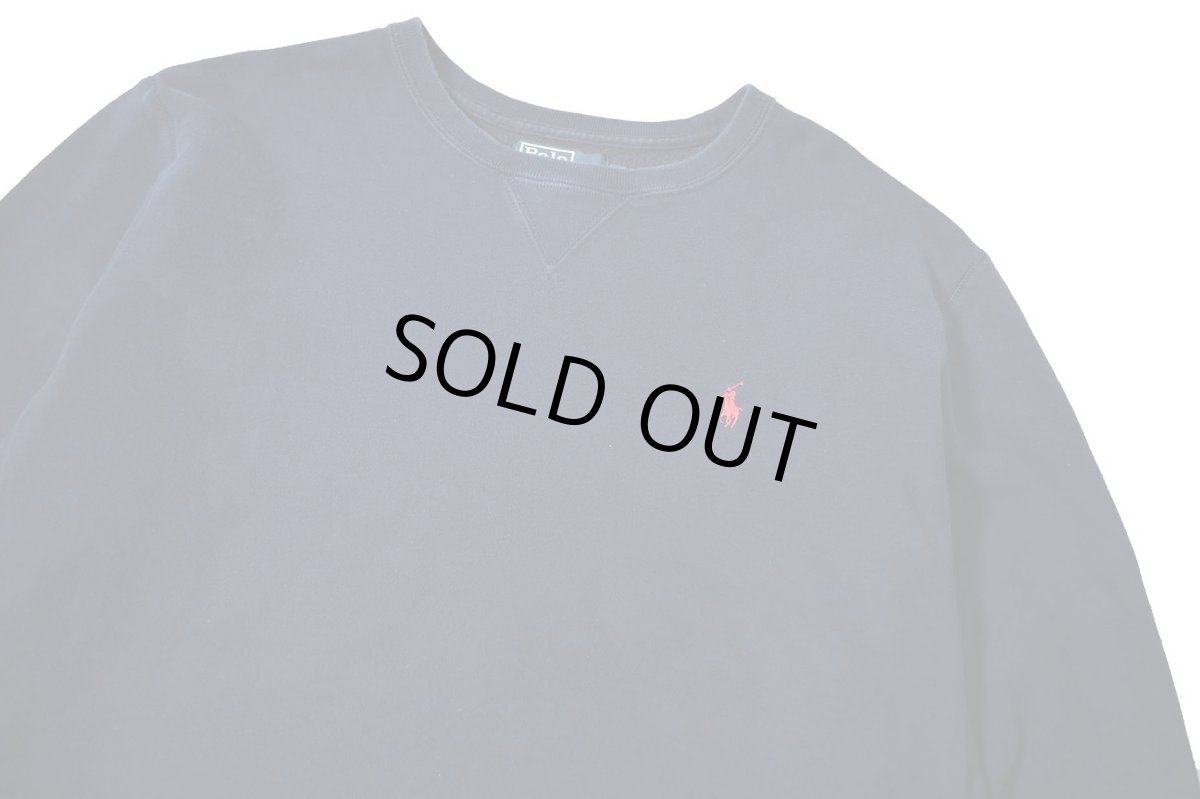 画像2: Used Polo Ralph Lauren Crew Neck Sweat Shirt Navy ラルフローレン (2)