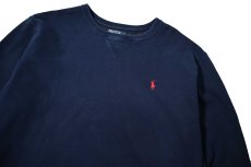 画像2: Used Polo Ralph Lauren Crew Neck Sweat Shirt Navy ラルフローレン (2)