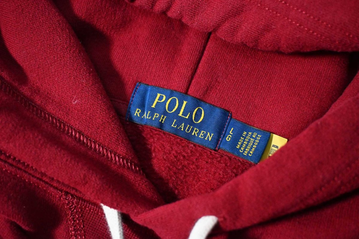 画像4: Used Polo Ralph Lauren Sweat Hoodie Burgundy ラルフローレン (4)