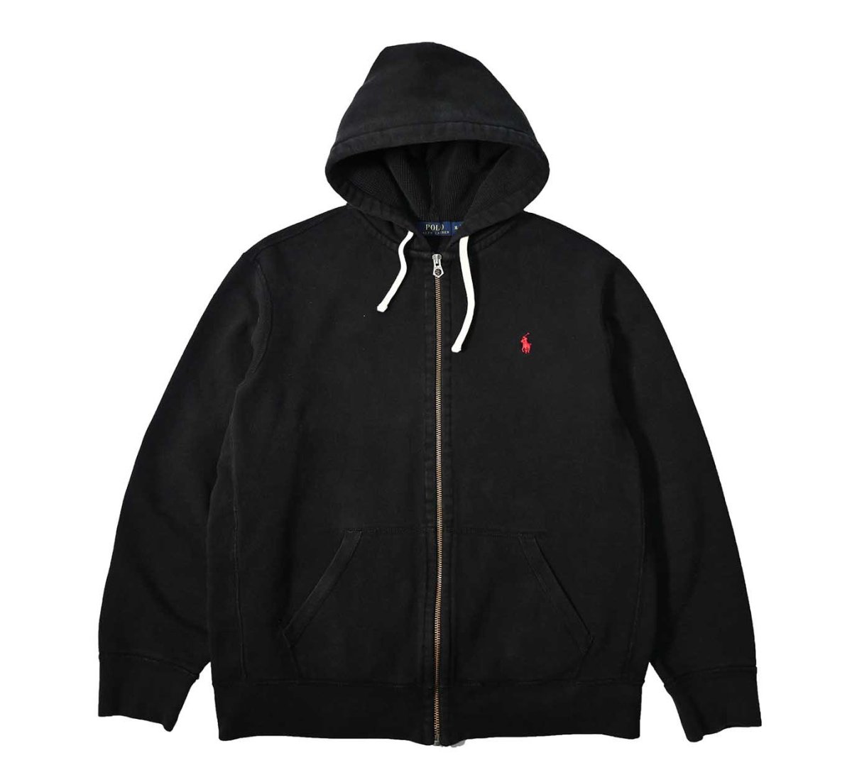 画像1: Used Polo Ralph Lauren Zip Sweat Hoodie Black ラルフローレン (1)