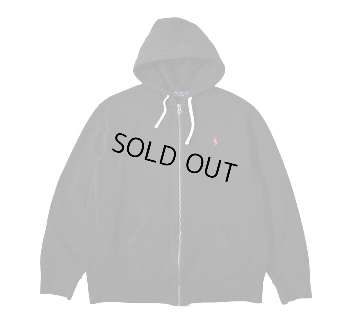 画像1: Used Polo Ralph Lauren Zip Sweat Hoodie Black ラルフローレン (1)