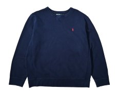 画像1: Used Polo Ralph Lauren Crew Neck Sweat Shirt Navy ラルフローレン (1)