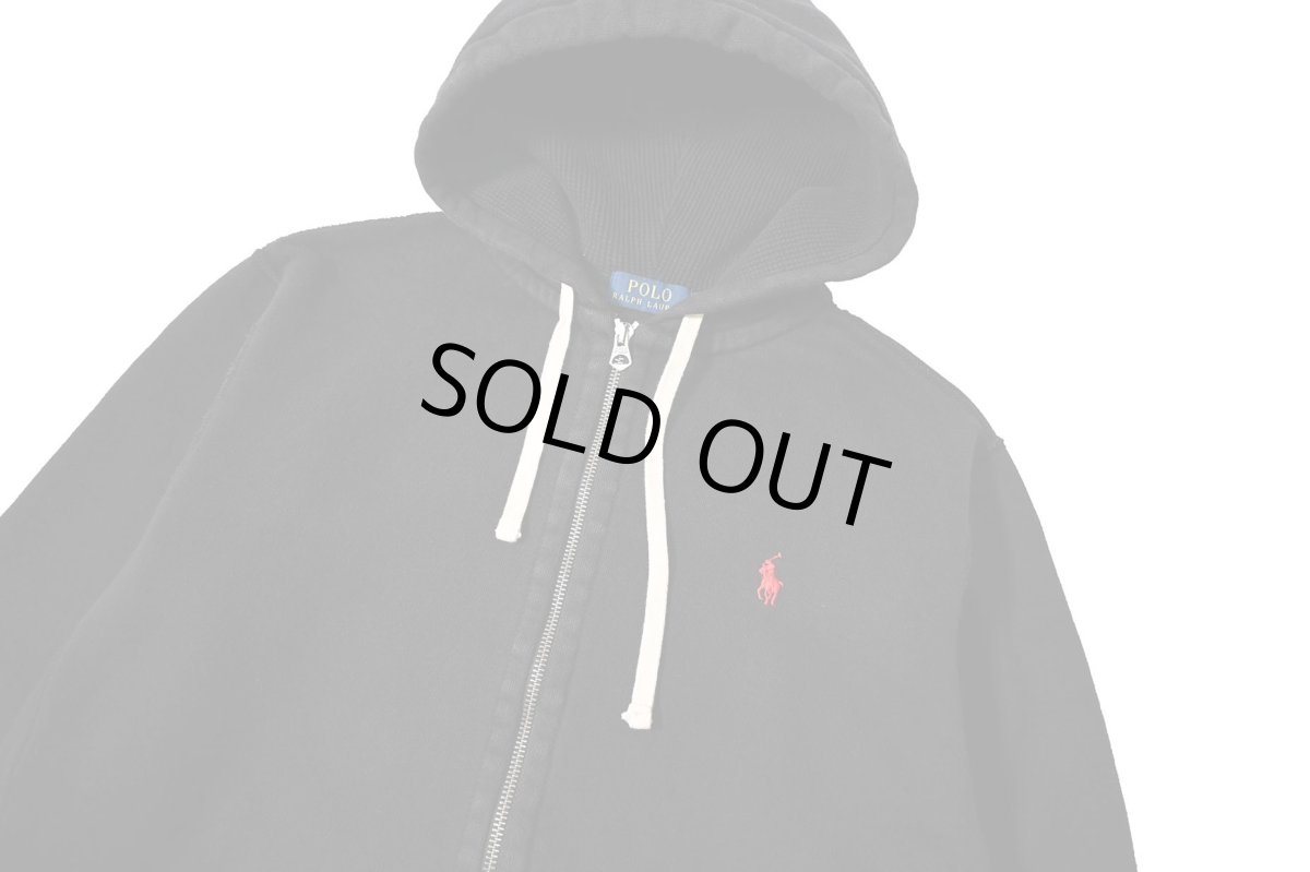 画像2: Used Polo Ralph Lauren Zip Sweat Hoodie Black ラルフローレン (2)