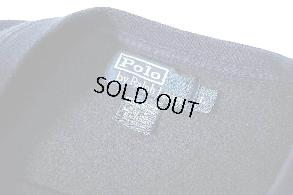 画像4: Used Polo Ralph Lauren Crew Neck Sweat Shirt Navy ラルフローレン (4)