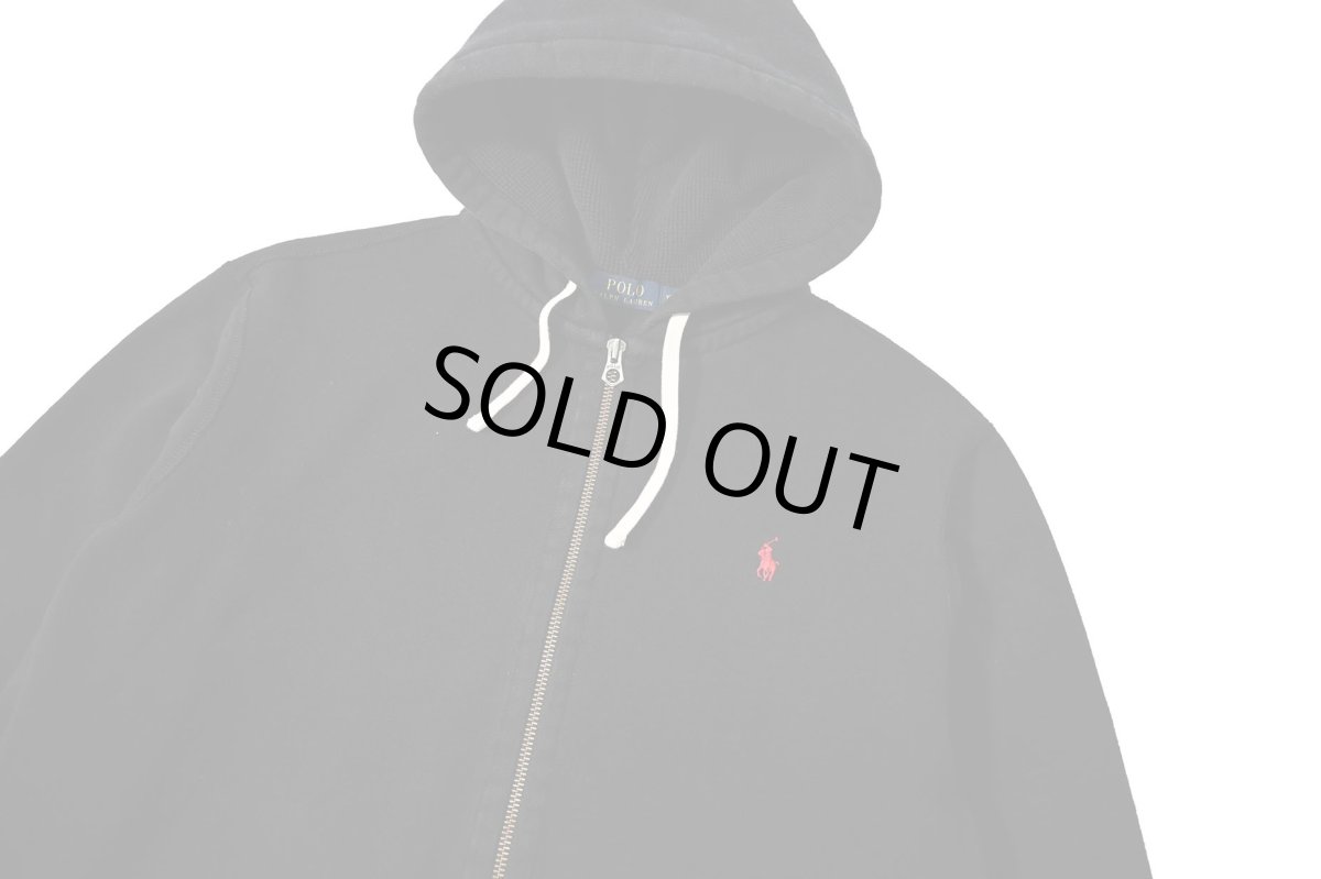 画像2: Used Polo Ralph Lauren Zip Sweat Hoodie Black ラルフローレン (2)