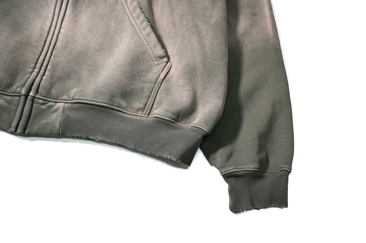 画像3: MOOJI MOOJI US Oversize Zip Up Hoodie Aged Olive Green (3)