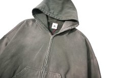 画像2: MOOJI MOOJI US Oversize Zip Up Hoodie Aged Olive Green (2)