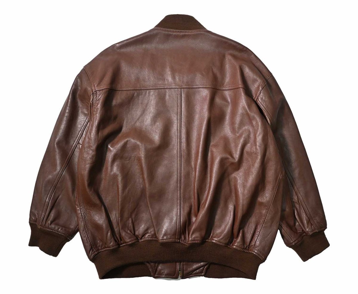 画像2: Used Nordstrom Leather Jacket Brown (2)