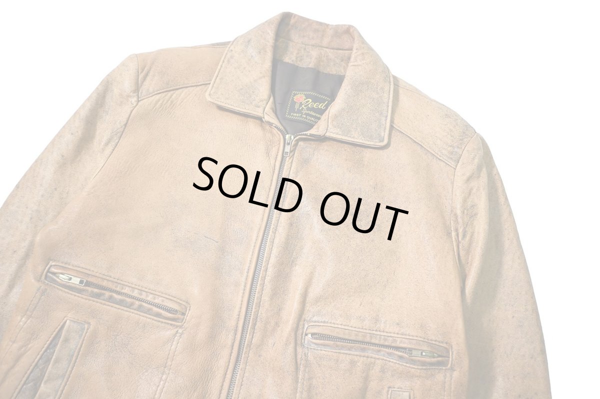 画像3: Used Reed Sportswear Leather Jacket Brown (3)