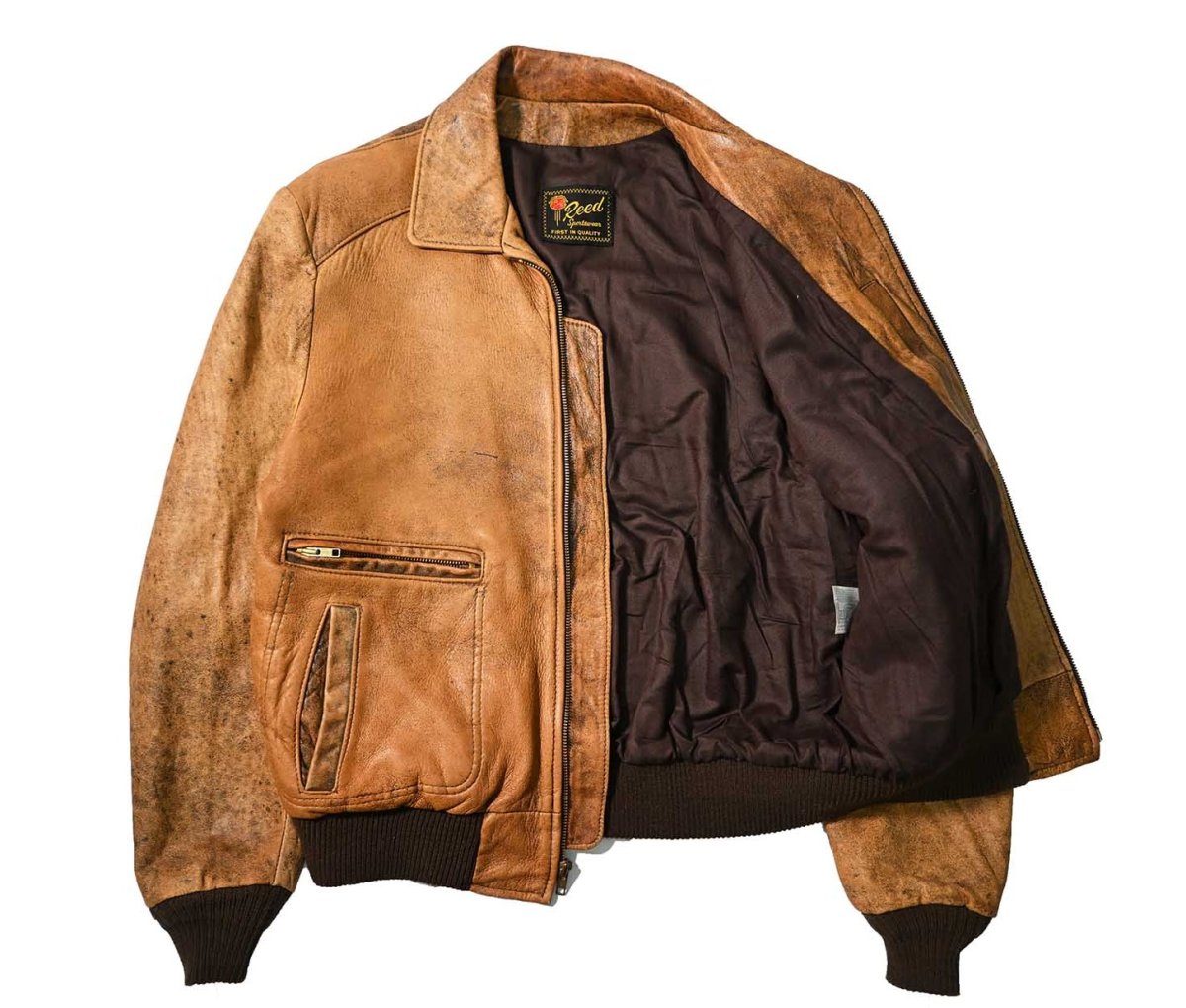 画像5: Used Reed Sportswear Leather Jacket Brown (5)