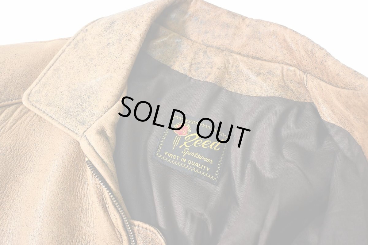 画像6: Used Reed Sportswear Leather Jacket Brown (6)