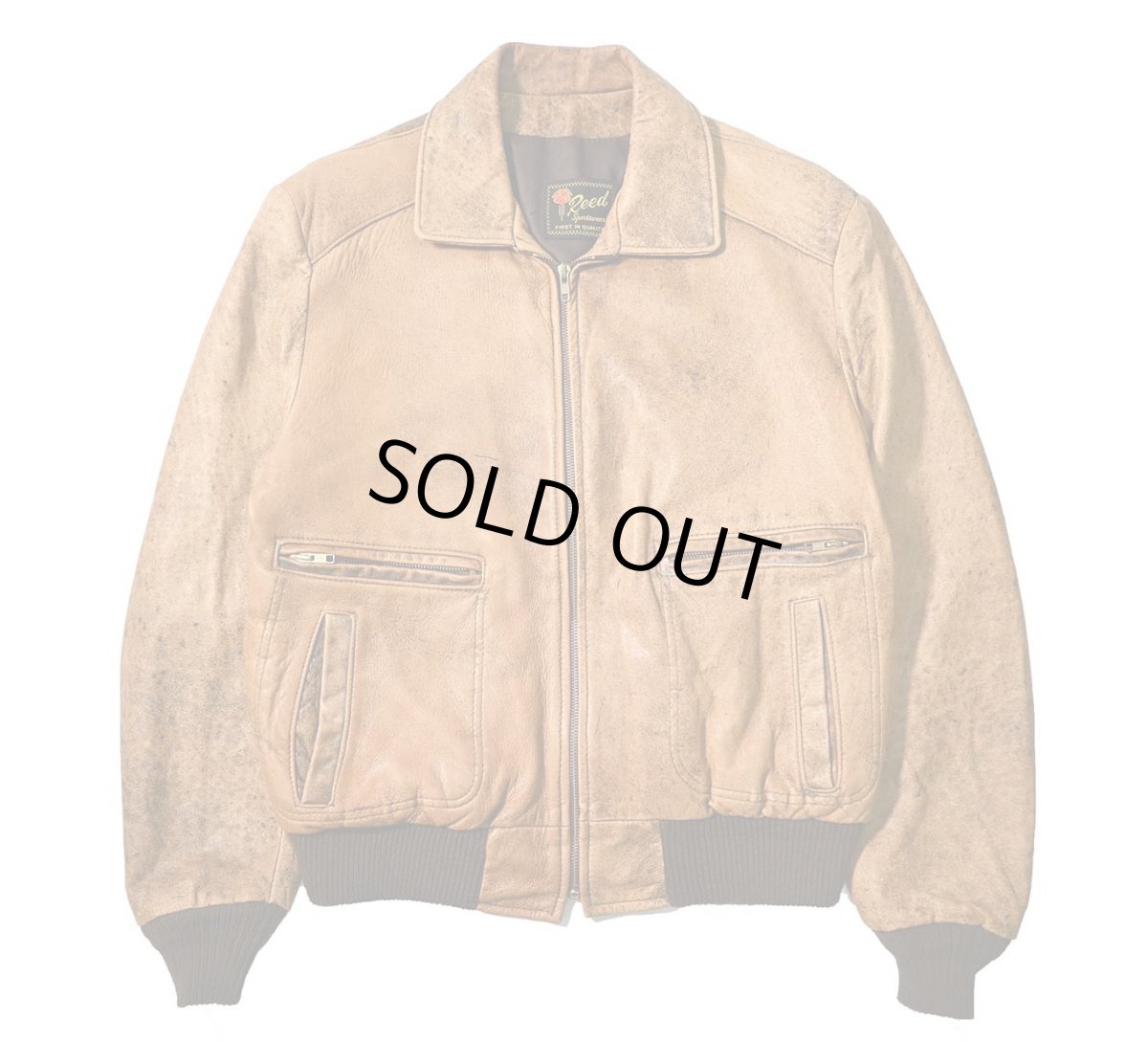 画像1: Used Reed Sportswear Leather Jacket Brown (1)