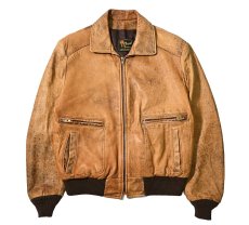 画像1: Used Reed Sportswear Leather Jacket Brown (1)