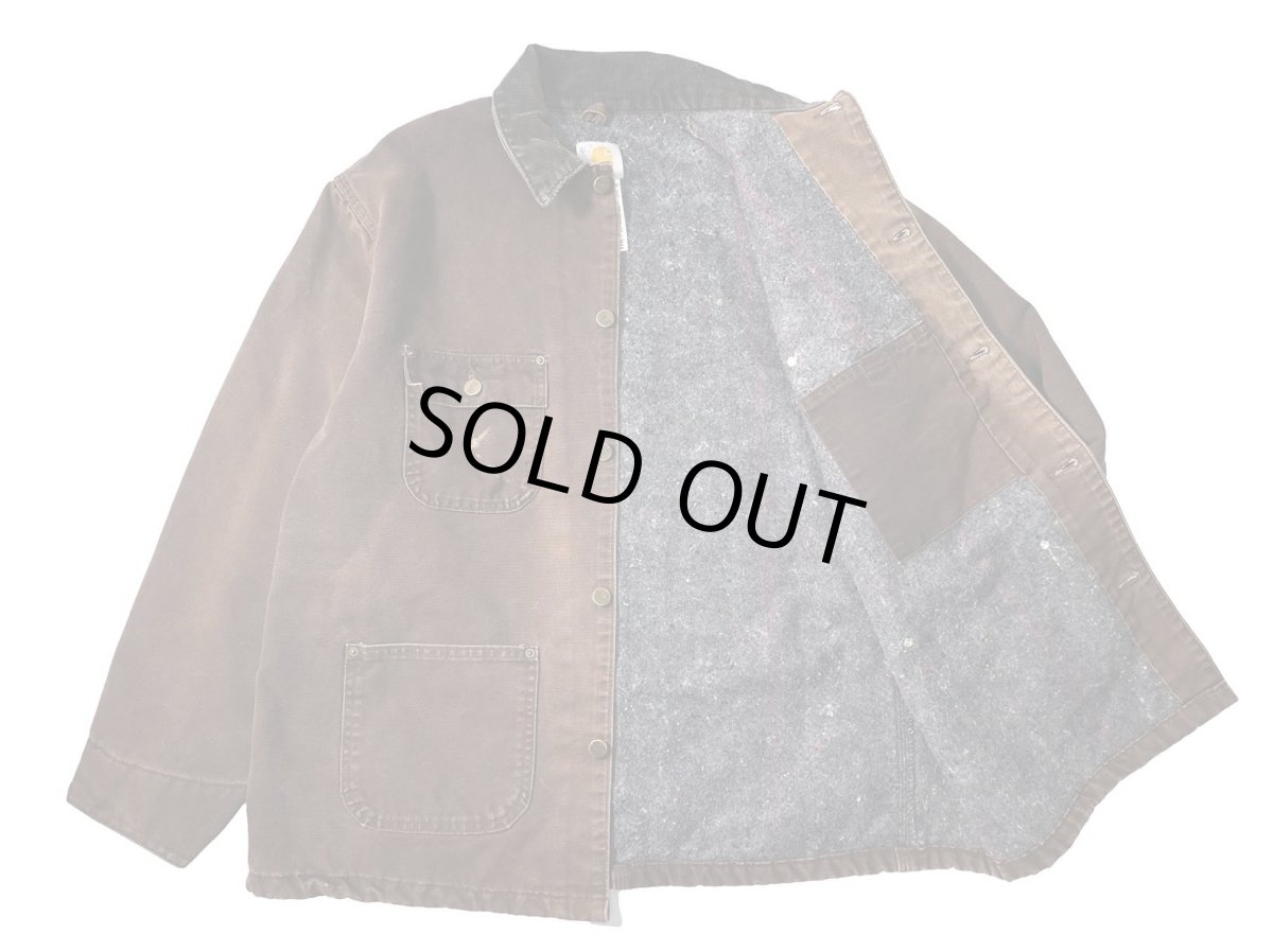 画像5: Used Carhartt Blanket Lined Michigan Chore Coat Dark Brown (5)