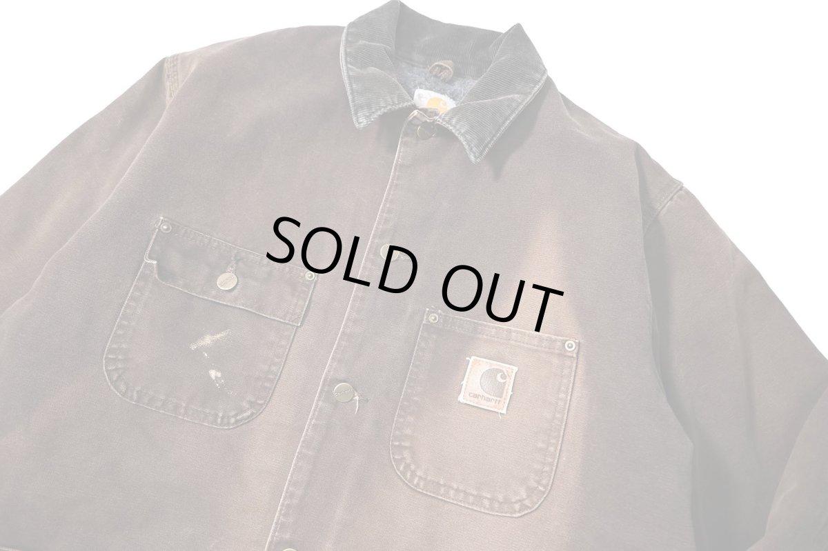 画像3: Used Carhartt Blanket Lined Michigan Chore Coat Dark Brown (3)