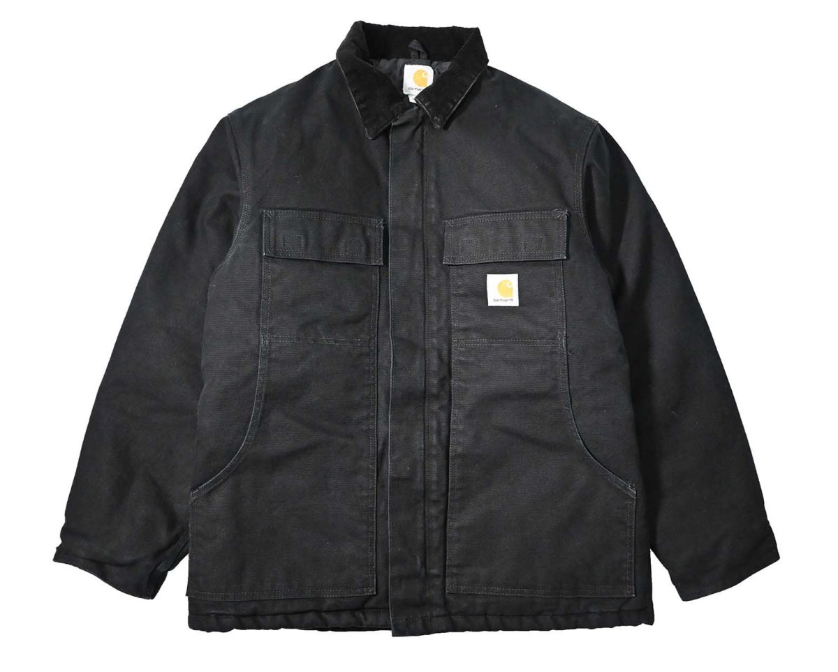 画像1: Used Carhartt Quilt Lined Traditional Coat Black (1)