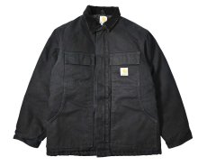 画像1: Used Carhartt Quilt Lined Traditional Coat Black (1)