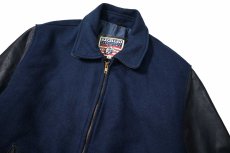 画像2: Used Excelled Melton/Leather Varsity Jacket made in USA (2)