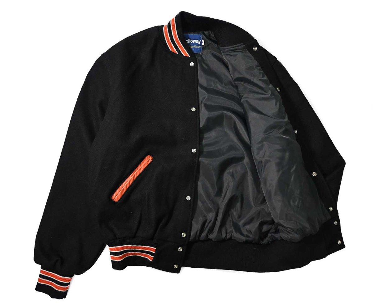 画像4: Deadstock Holloway Melton Varsity Jacket made in USA (4)