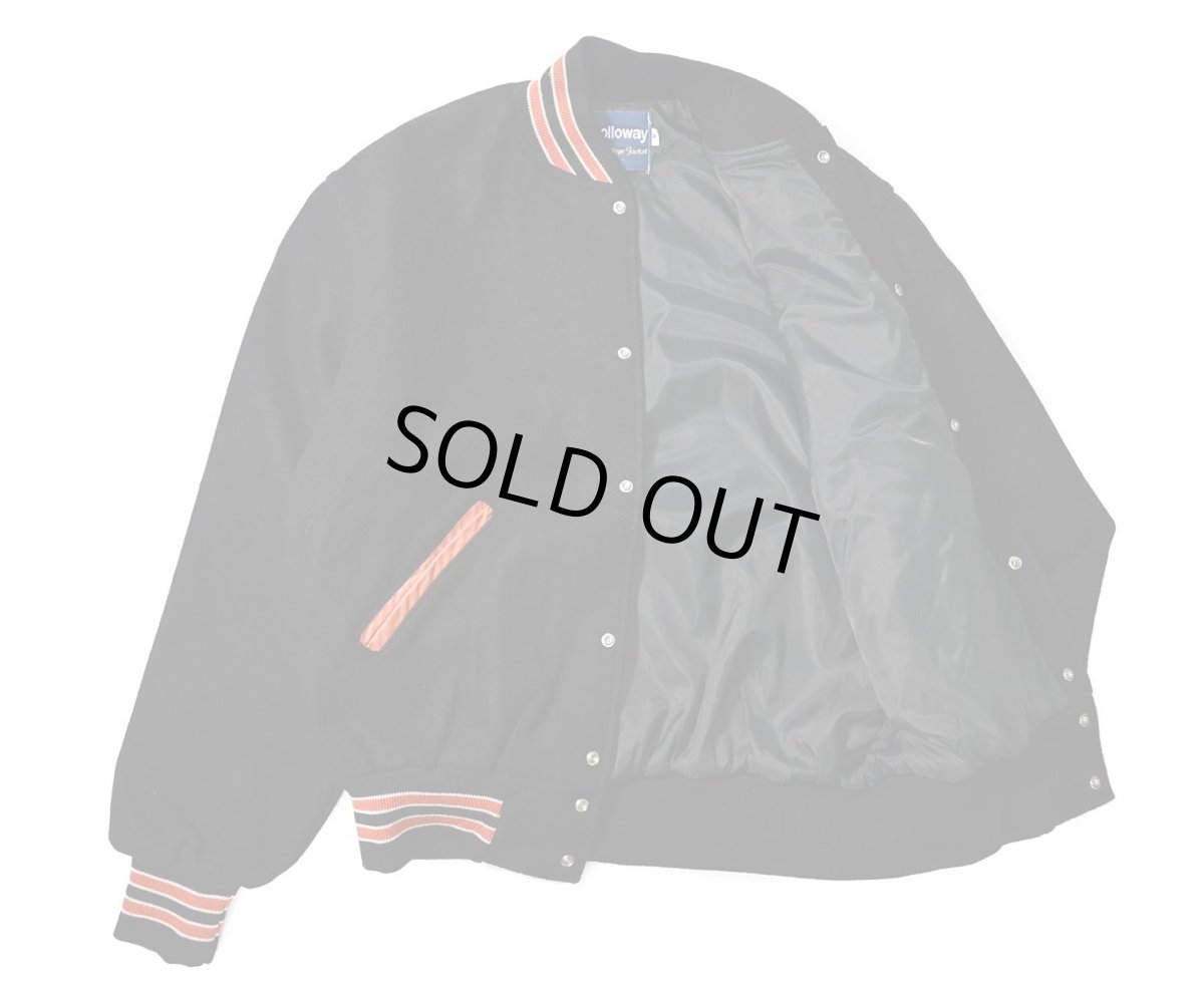 画像4: Deadstock Holloway Melton Varsity Jacket made in USA (4)