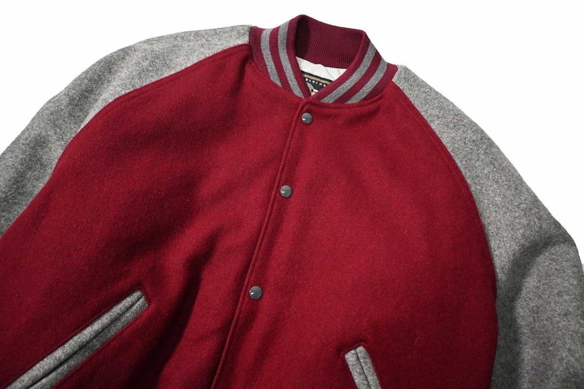 画像2: Deadstock Holloway Melton Varsity Jacket made in USA (2)