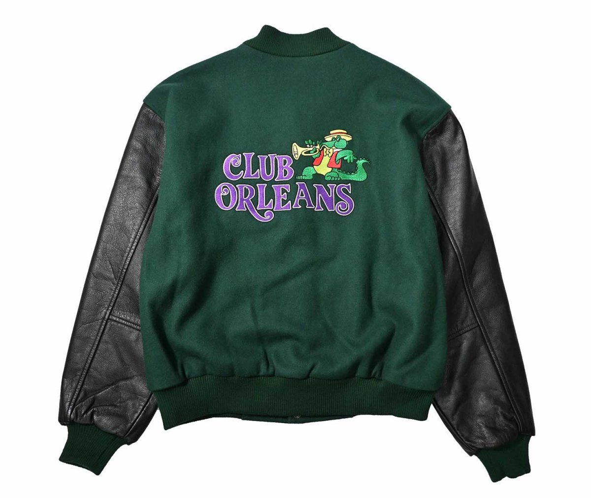 画像2: Used Melton/Leather Varsity Jacket (2)