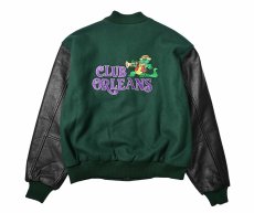 画像2: Used Melton/Leather Varsity Jacket (2)