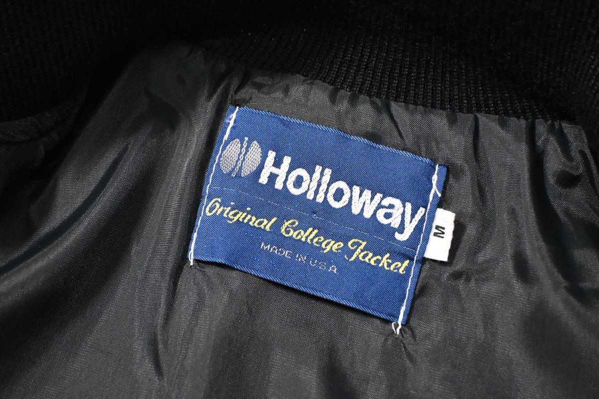画像5: Deadstock Holloway Melton Varsity Jacket made in USA (5)