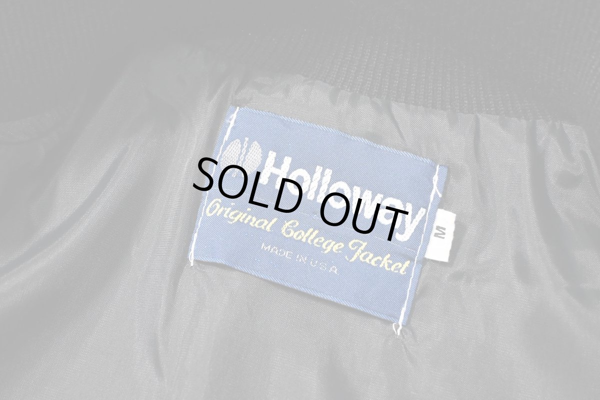 画像5: Deadstock Holloway Melton Varsity Jacket made in USA (5)