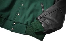 画像4: Used Melton/Leather Varsity Jacket (4)