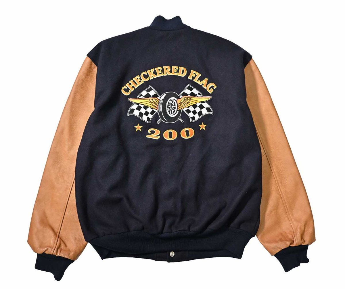 画像2: Used Sichel Melton/Leather Varsity Jacket made in USA (2)