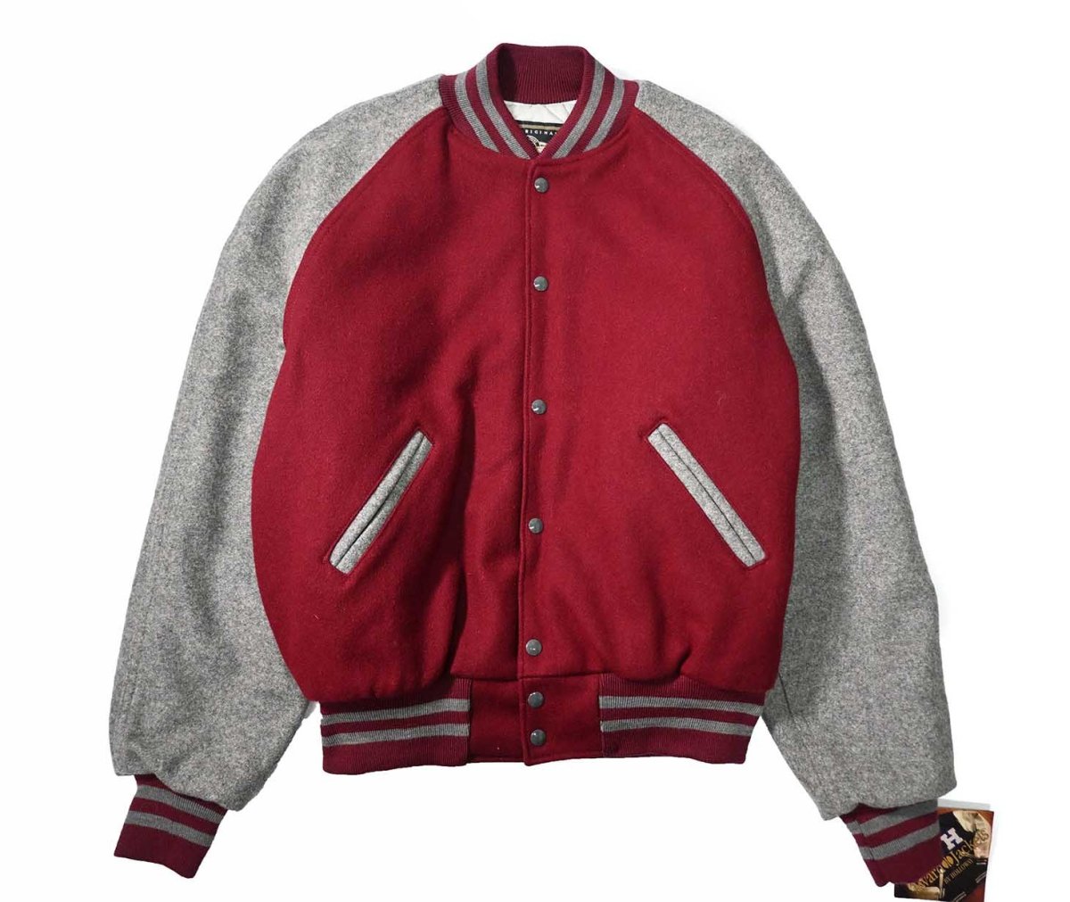 画像1: Deadstock Holloway Melton Varsity Jacket made in USA (1)