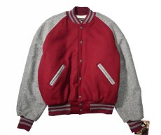 画像1: Deadstock Holloway Melton Varsity Jacket made in USA (1)