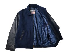 画像4: Used Excelled Melton/Leather Varsity Jacket made in USA (4)