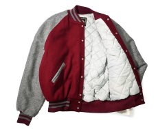 画像4: Deadstock Holloway Melton Varsity Jacket made in USA (4)