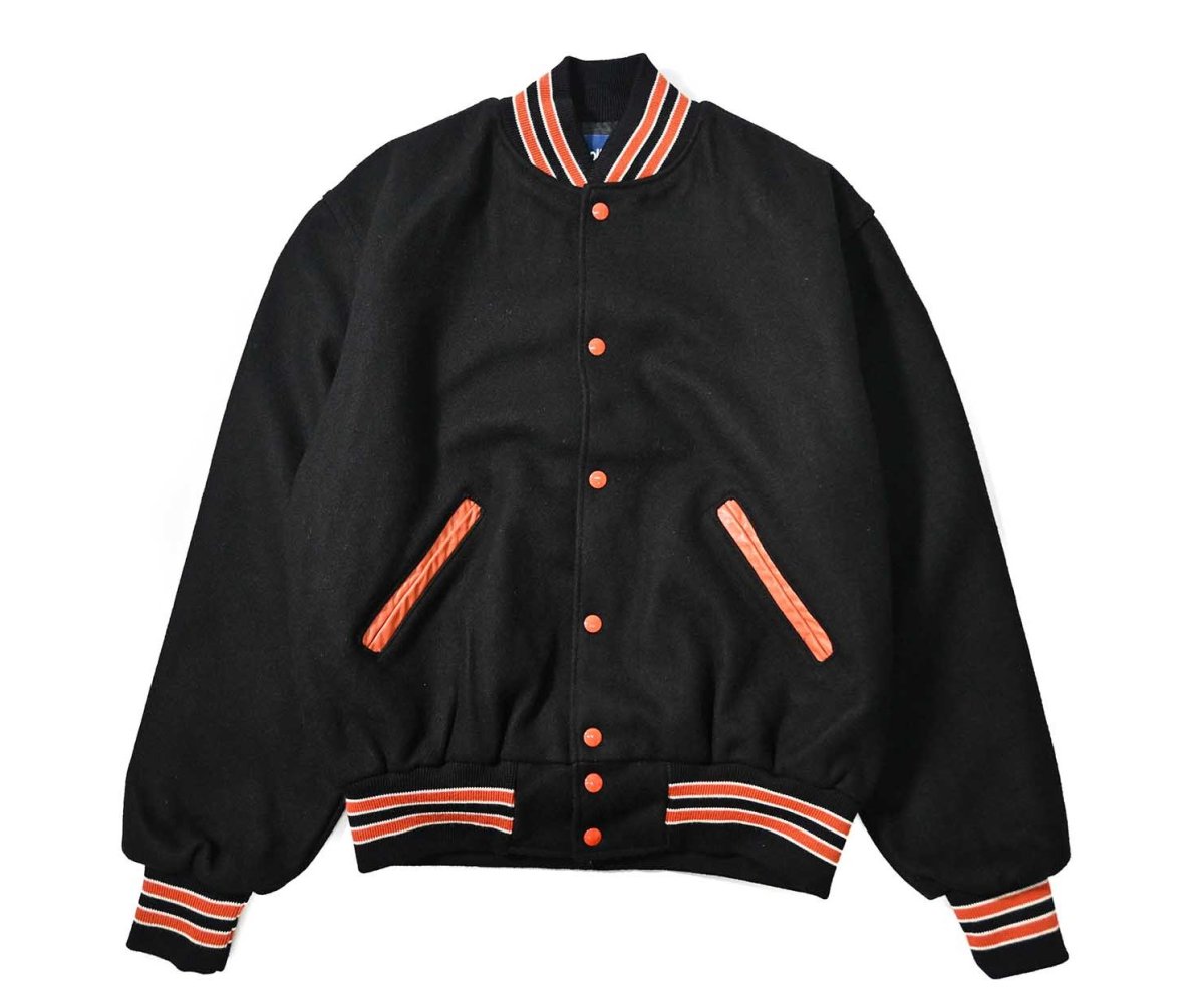 画像1: Deadstock Holloway Melton Varsity Jacket made in USA (1)