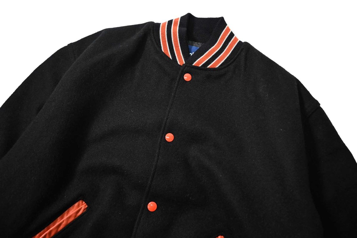 画像2: Deadstock Holloway Melton Varsity Jacket made in USA (2)