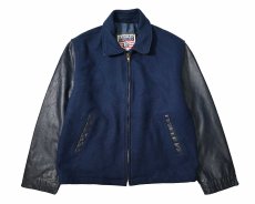 画像1: Used Excelled Melton/Leather Varsity Jacket made in USA (1)