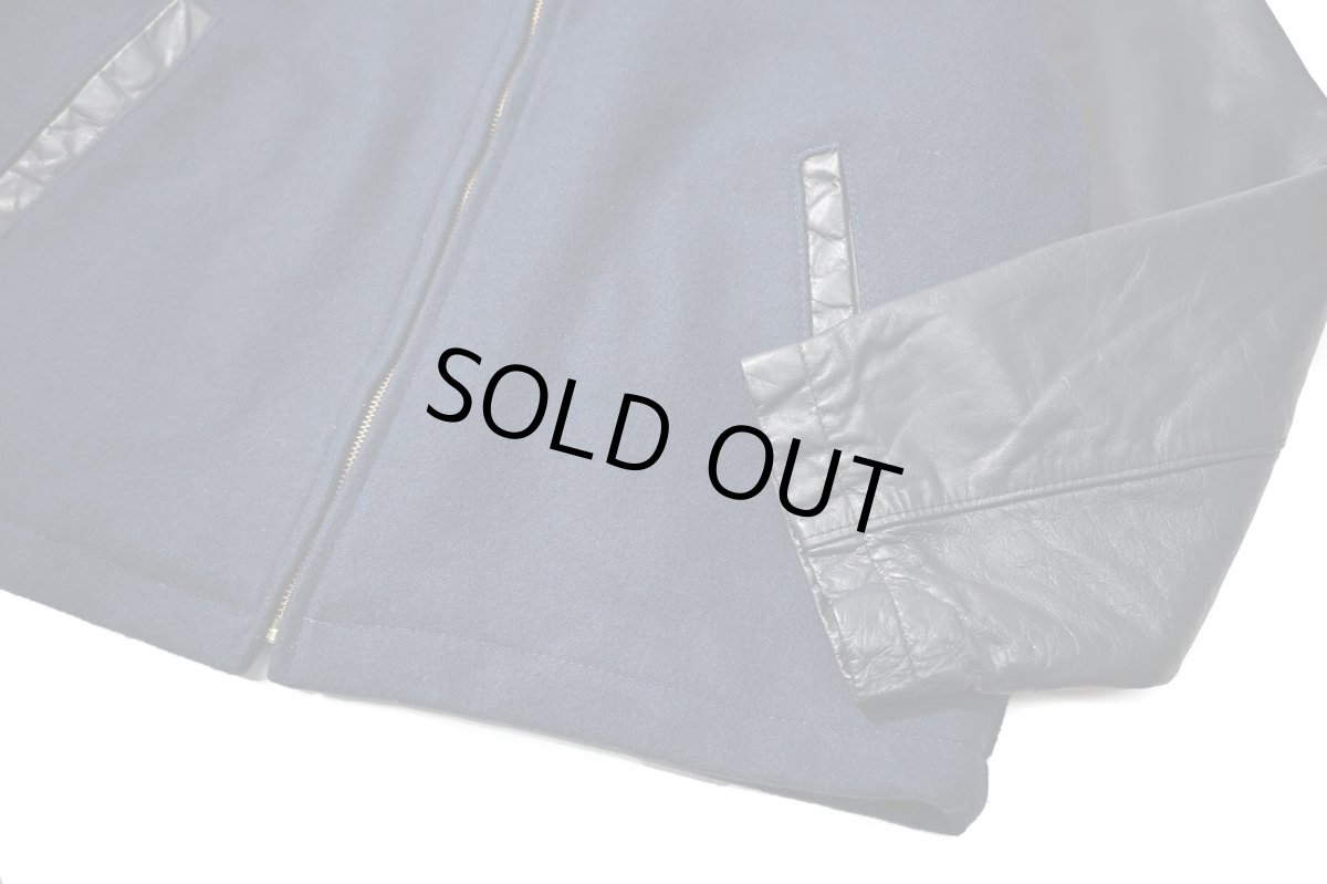 画像3: Used Excelled Melton/Leather Varsity Jacket made in USA (3)