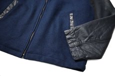 画像3: Used Excelled Melton/Leather Varsity Jacket made in USA (3)