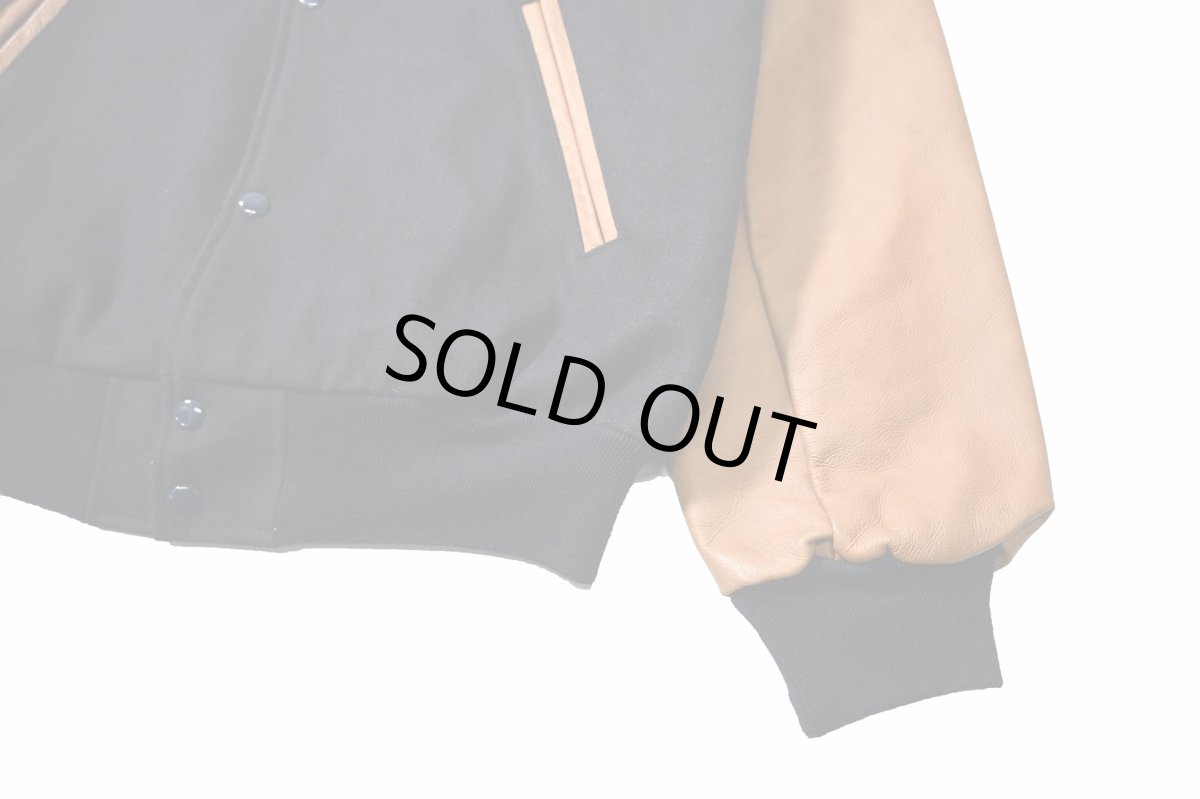画像4: Used Sichel Melton/Leather Varsity Jacket made in USA (4)