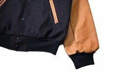 画像4: Used Sichel Melton/Leather Varsity Jacket made in USA (4)