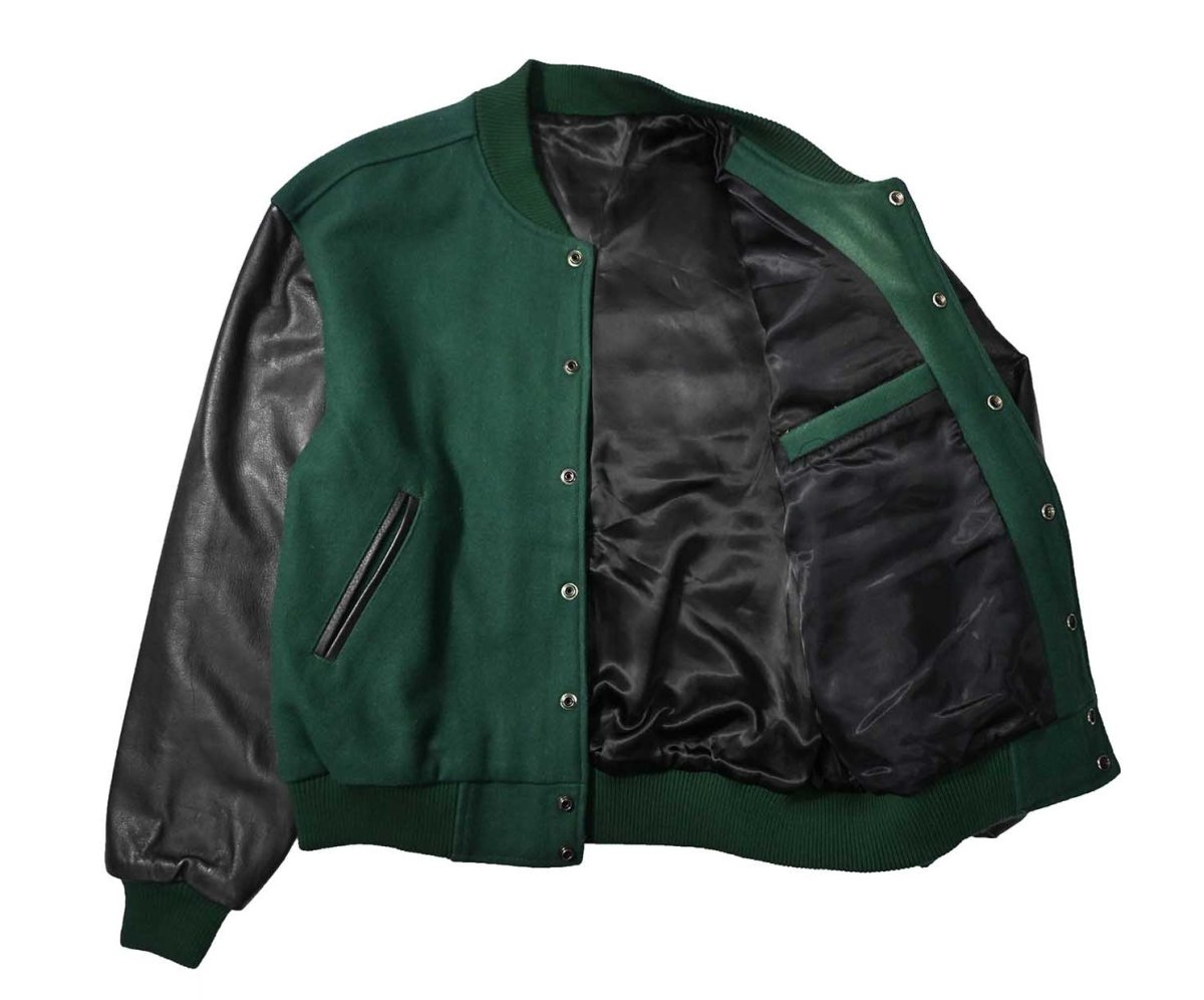 画像5: Used Melton/Leather Varsity Jacket (5)