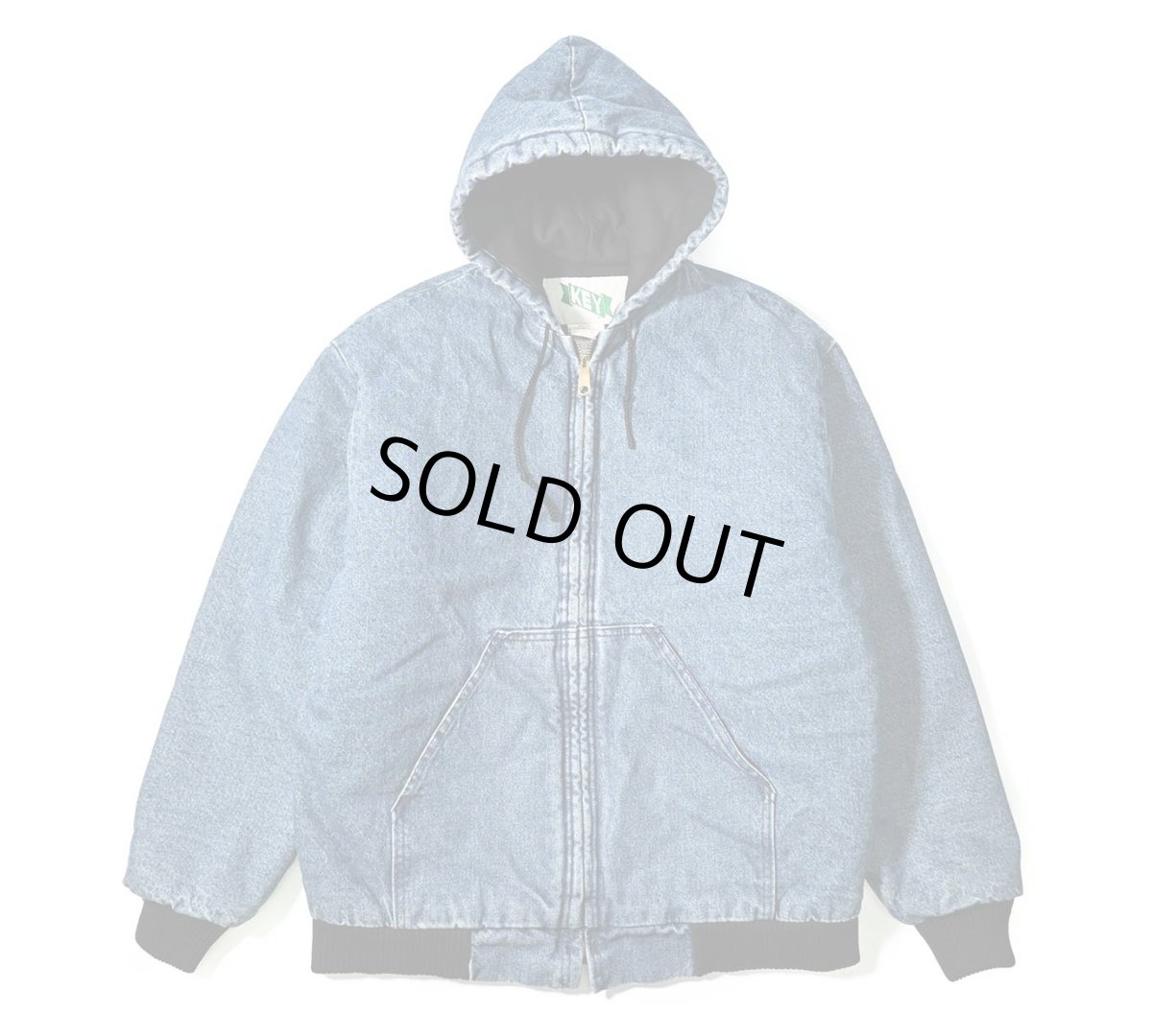 画像1: Used KEY Stone Denim Work Jacket made in USA (1)