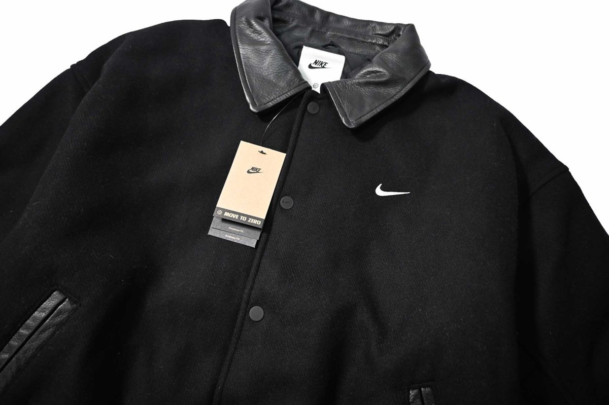 画像2: Nike Solo Swoosh Wool Varsity Jacket Black (2)